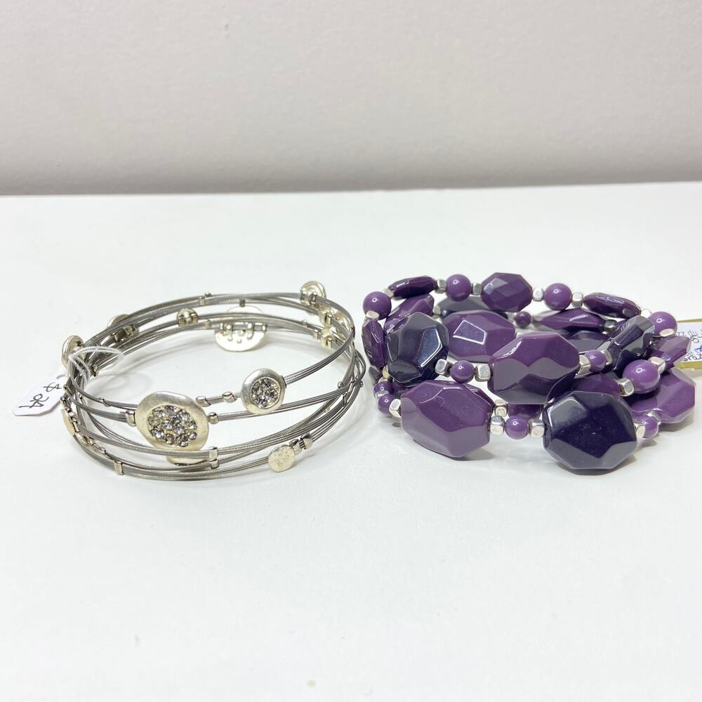 Lot NEW $63 Retired Premier Designs Stretch Bracelets Grapevine Bangles